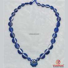 Load image into Gallery viewer, Blue Lapis Lazuli Necklace with Flower Pendant
