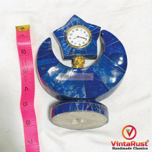 Load image into Gallery viewer, Handmade Stylish Lapis Lazuli Table Clock
