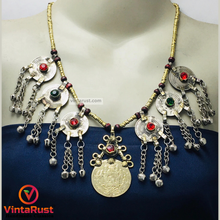 Load image into Gallery viewer, Ethnic Tribal Necklace With Vintage Coins
