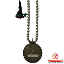 Load image into Gallery viewer, Silver Pendant Necklace With Pearls Beaded Chain
