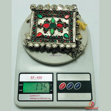 Load image into Gallery viewer, Ethnic Tribal Red and Green Glass Stones
