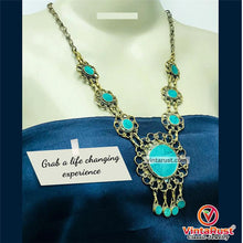 Load image into Gallery viewer, Handmade Boho Tribal Stone Pendant Necklace
