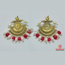Load image into Gallery viewer, Kuchi Golden Tone Earrings With Multicolor Beads and Stones
