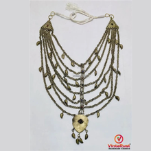 Load image into Gallery viewer, Multi-Layer Silver Tone Bib Necklace: Bohemian Belly Dance Chain Necklace
