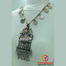 Load image into Gallery viewer, Silver Vintage Long Pendant Necklace with Coins
