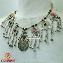 Load image into Gallery viewer, Ethnic Tribal Necklace With Vintage Coins

