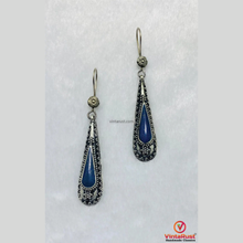 Load image into Gallery viewer, Boho Lapis Lazuli Minimalist Drop Earrings
