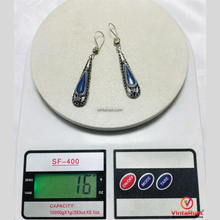 Load image into Gallery viewer, Boho Lapis Lazuli Minimalist Drop Earrings
