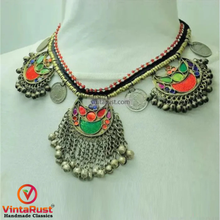 Load image into Gallery viewer, Afghan Kuchi Necklace with Bells and Coins
