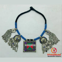 Load image into Gallery viewer, Blue Beaded Necklace With Dangling Pendants
