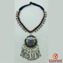 Load image into Gallery viewer, Tribal Pendant Necklace With Glass Stones and Bells
