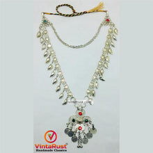 Load image into Gallery viewer, Long Two Layers Silver Pendant Necklace
