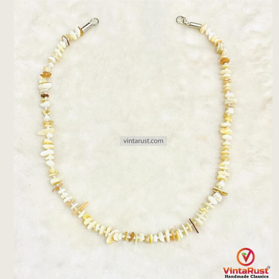 Beige & White Natural Shell Necklace