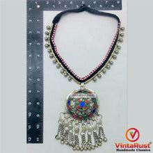Load image into Gallery viewer, Tribal Pendant Necklace With Glass Stones and Bells
