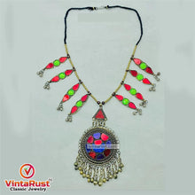 Load image into Gallery viewer, Red and Green Bell Glass Stones Pendant Necklace
