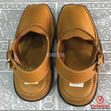 Load image into Gallery viewer, Men&#39;s Mustard Leather Kaptaan Sandals
