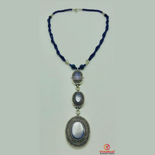 Load image into Gallery viewer, Lapis Lazuli Necklace with Triple Pendants
