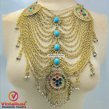 Load image into Gallery viewer, Ethnic Golden Maasive Multilayers Bib Necklace
