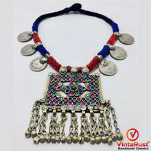Load image into Gallery viewer, Antique Red and Blue Beaded Necklace
