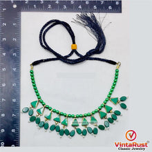 Load image into Gallery viewer, Green Beaded Stone and Small Pearls Necklace
