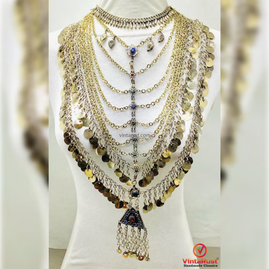 Oversized Multi Strand Festival Choker Necklace