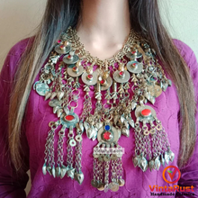 Load image into Gallery viewer, Vintage Tribal Necklace Embellished with Fish Motifs
