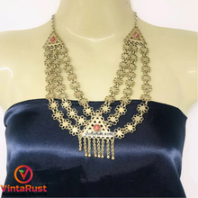 Load image into Gallery viewer, Afghan Multilayer Bib Kuchi Necklace
