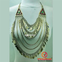 Load image into Gallery viewer, Oversized Silver Kuchi Multilayers Bib Necklace
