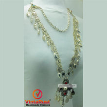 Load image into Gallery viewer, Long Two Layers Silver Pendant Necklace
