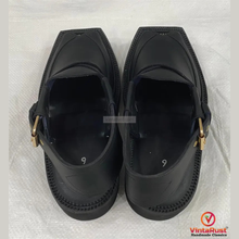 Load image into Gallery viewer, Classic Black Leather Peshawari Sandals for Men&#39;s
