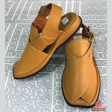 Load image into Gallery viewer, Men&#39;s Mustard Leather Kaptaan Sandals
