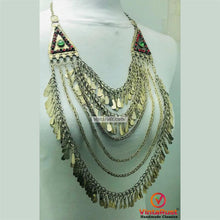 Load image into Gallery viewer, Oversized Silver Kuchi Multilayers Bib Necklace

