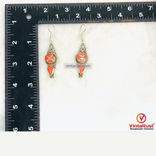 Load image into Gallery viewer, Handmade Nepalese Coral Earrings
