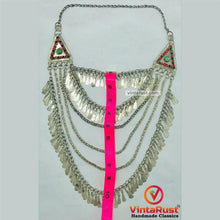 Load image into Gallery viewer, Oversized Silver Kuchi Multilayers Bib Necklace
