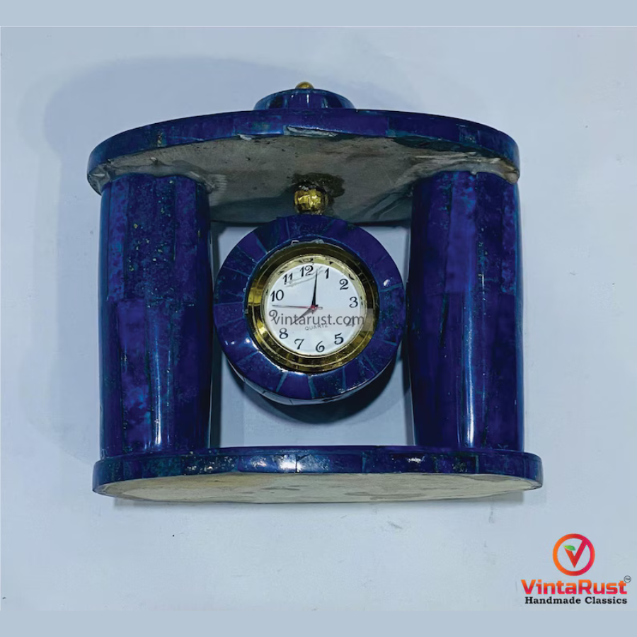 Natural Lapis Lazuli Desk Clock