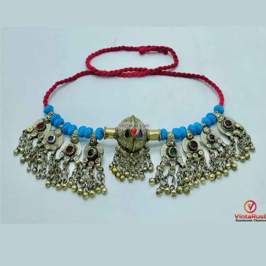 Handmade Kuchi Dangling Bells Choker Necklace