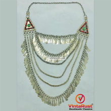 Load image into Gallery viewer, Oversized Silver Kuchi Multilayers Bib Necklace
