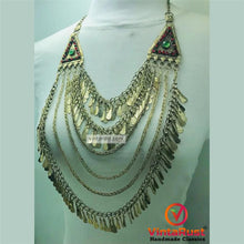 Load image into Gallery viewer, Oversized Silver Kuchi Multilayers Bib Necklace
