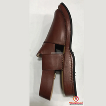 Load image into Gallery viewer, Traditional Men&#39;s Leather Peshawari Kaptaan Chappal
