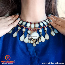 Load image into Gallery viewer, Vintage Tribal White Stone Bib Necklace

