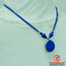 Load image into Gallery viewer, Natural Lapis Lazuli Round Pendant Necklace
