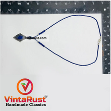 Load image into Gallery viewer, Handcrafted Lapis Lazuli Diamond Pendant Necklace
