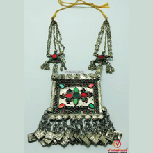 Load image into Gallery viewer, Ethnic Tribal Red and Green Glass Stones
