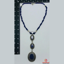Load image into Gallery viewer, Lapis Lazuli Necklace with Triple Pendants
