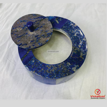 Load image into Gallery viewer, Handmade Lapis Lazuli Stone Box with Lid

