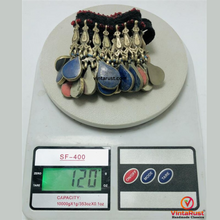 Load image into Gallery viewer, Handmade Coral and Lapis Stone Choker Necklace
