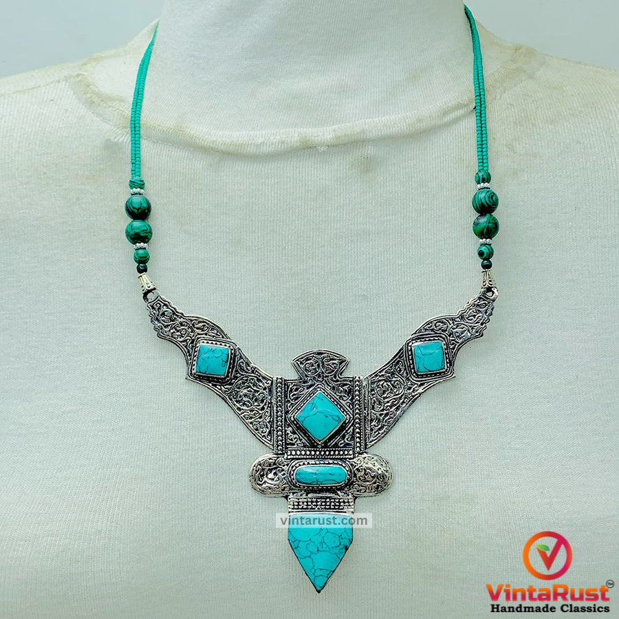 Nepalese Turquoise Green Handmade Necklace