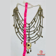 Load image into Gallery viewer, Multi-Layer Silver Tone Bib Necklace: Bohemian Belly Dance Chain Necklace
