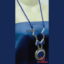 Load image into Gallery viewer, Long Chain Lapis Lazuli Pendant Necklace
