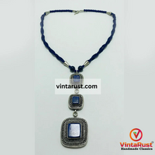 Load image into Gallery viewer, Lapis Lazuli Triple Stone Pendants Necklace
